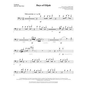 Days of Elijah (arr. David Angerman) - Trombone (sub. Tenor Sax)