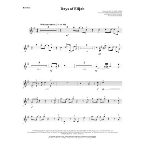 Days of Elijah (arr. David Angerman) - Bari Sax