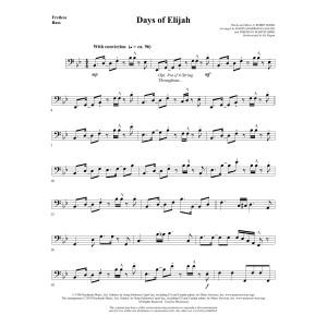 Days of Elijah (arr. David Angerman) - Fretless Bass