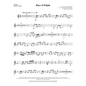 Days of Elijah (arr. David Angerman) - Clarinet (sub. Viola)