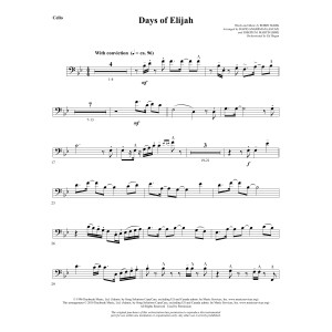 Days of Elijah (arr. David Angerman) - Cello