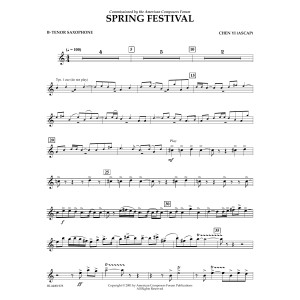 Spring Festival - Bb Tenor Saxophone