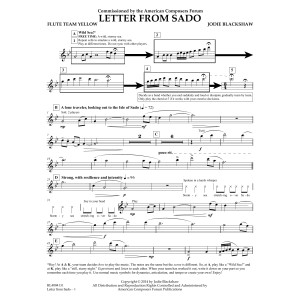 Letter from Sado - Flute Team Yellow
