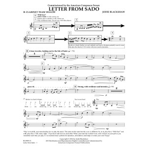 Letter from Sado - Bb Clarinet Team Yellow