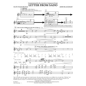 Letter from Sado - Flute Team Orange