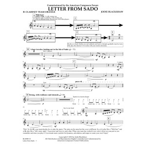 Letter from Sado - Bb Clarinet Team Orange