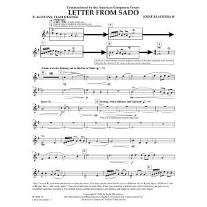 Letter from Sado - Eb Alto Saxophone Team Orange