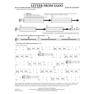 Letter from Sado - Mallet Perc 2 Chimes Team Whit