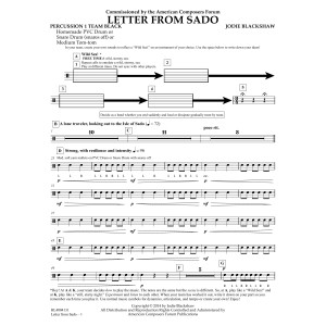 Letter from Sado - Percussion 1 Team Black