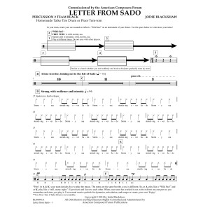 Letter from Sado - Percussion 2 Team Black