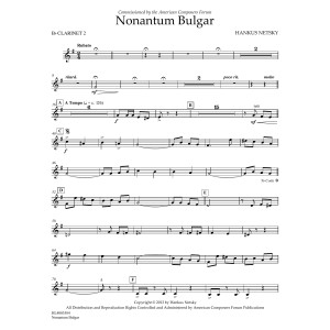 Nonantum Bulgar - Clarinet 2