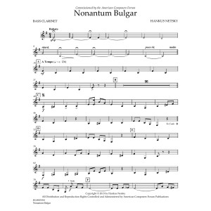 Nonantum Bulgar - Bb Bass Clarinet