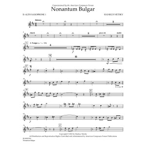 Nonantum Bulgar - Eb Alto Saxophone 1