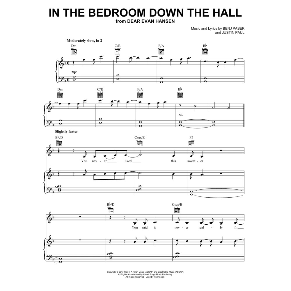 In The Bedroom Down The Hall (from Dear Evan Hansen)