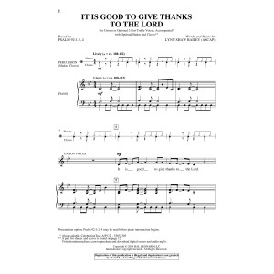 It Is Good To Give Thanks To The Lord