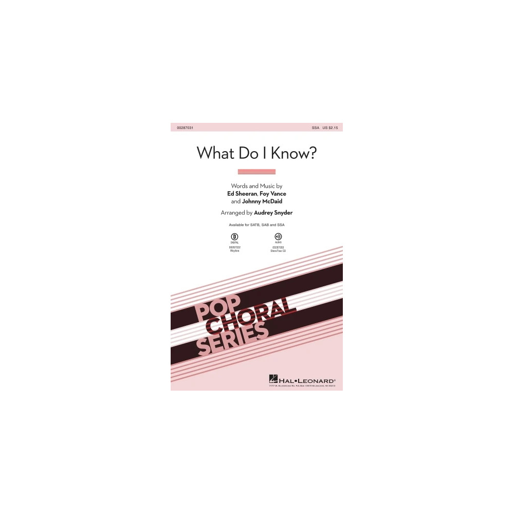 What Do I Know? (arr. Audrey Snyder)