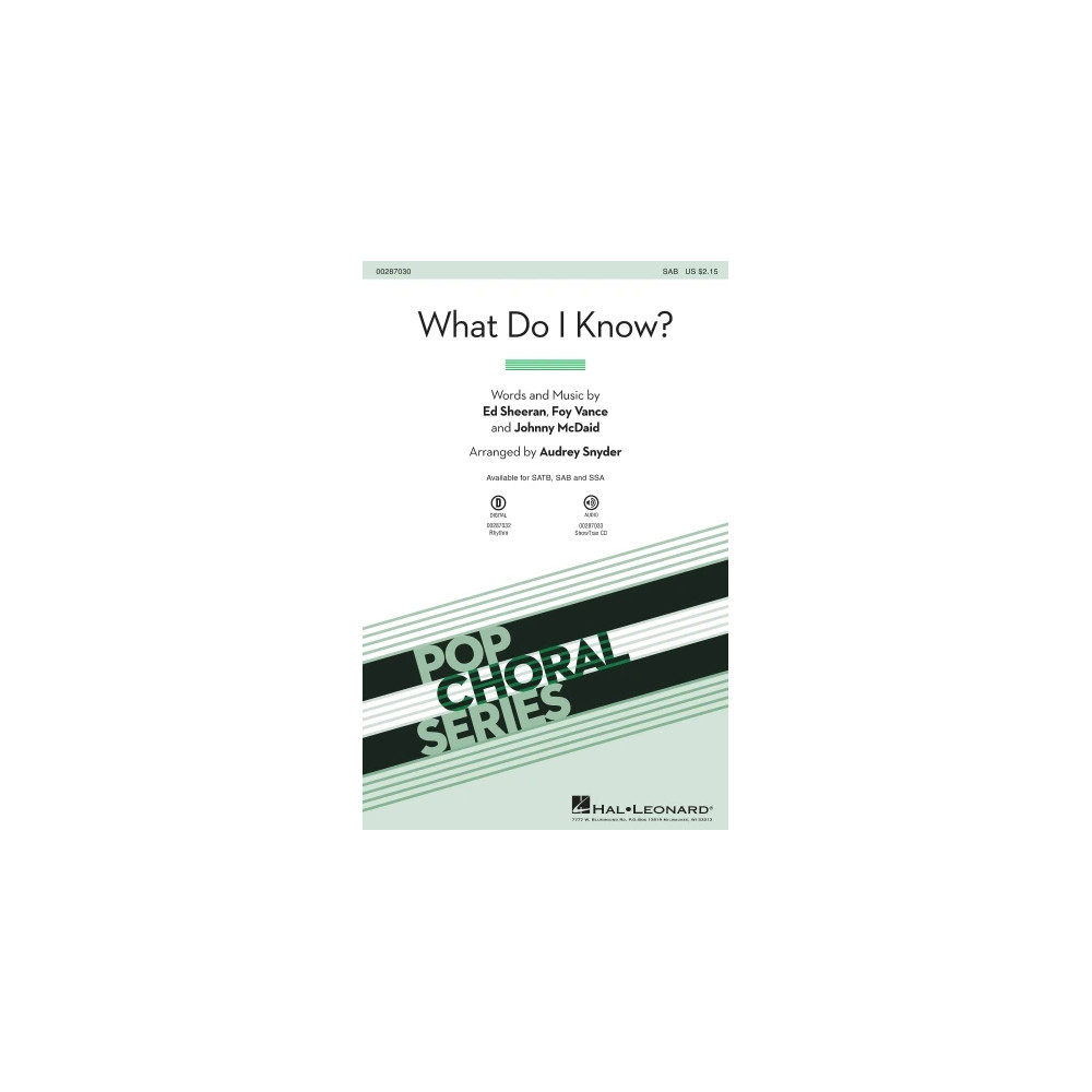 What Do I Know? (arr. Audrey Snyder)