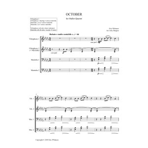 October (Alleluia) for Mallet Quartet (arr. Joby Burgess) - Full Score