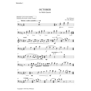 October (Alleluia) for Mallet Quartet (arr. Joby Burgess) - Marimba 1