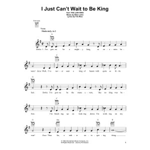 I Just Can't Wait To Be King (from The Lion King)