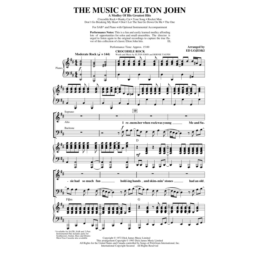 The Music of Elton John (A Medley Of His Greatest Hits) (arr. Ed Lojeski)