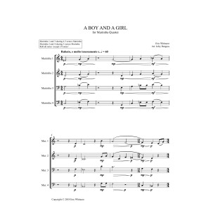 A Boy And A Girl for Marimba Quartet (arr. Joby Burgess) - Full Score