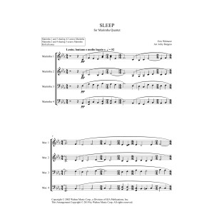 Sleep for Marimba Quartet (arr. Joby Burgess) - Full Score