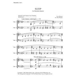 Sleep for Marimba Quartet (arr. Joby Burgess) - MARIMBA 2 & 4