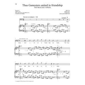 Thus Gamesters united in friendship (from The Beggar's Opera)
