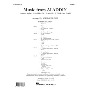Music from Aladdin (arr. Johnnie Vinson) - Conductor Score (Full Score)