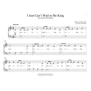 I Just Can't Wait To Be King (from The Lion King) (arr. Christopher Hussey)