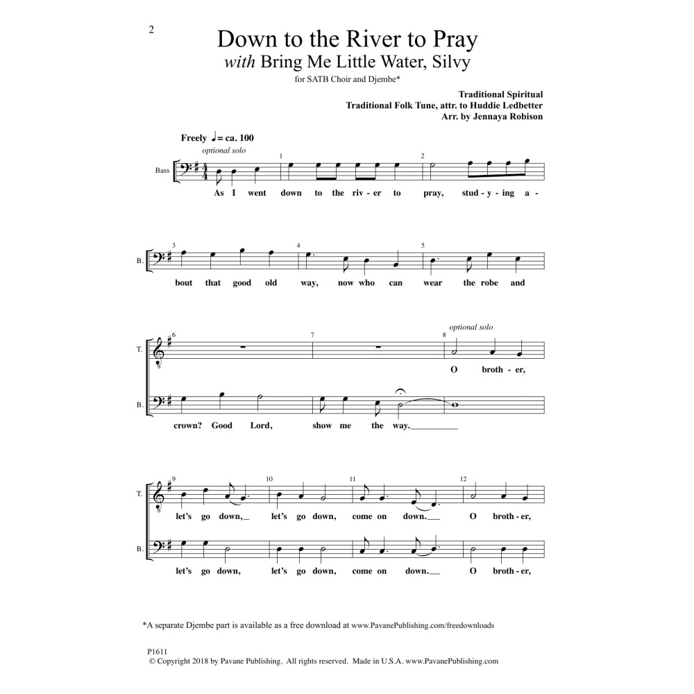 Down To The River To Pray (with Bring Me Little Water, Silvy) (arr. Jennaya Robison)