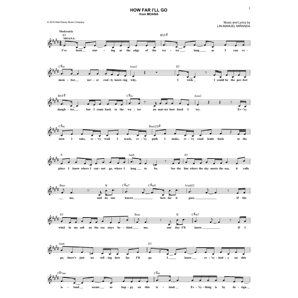 How Far I'll Go (from Moana)