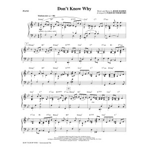 Don't Know Why (arr. Paris Rutherford) - Piano