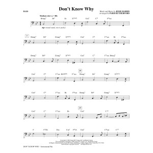 Don't Know Why (arr. Paris Rutherford) - Bass