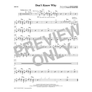 Don't Know Why (arr. Paris Rutherford) - Drums