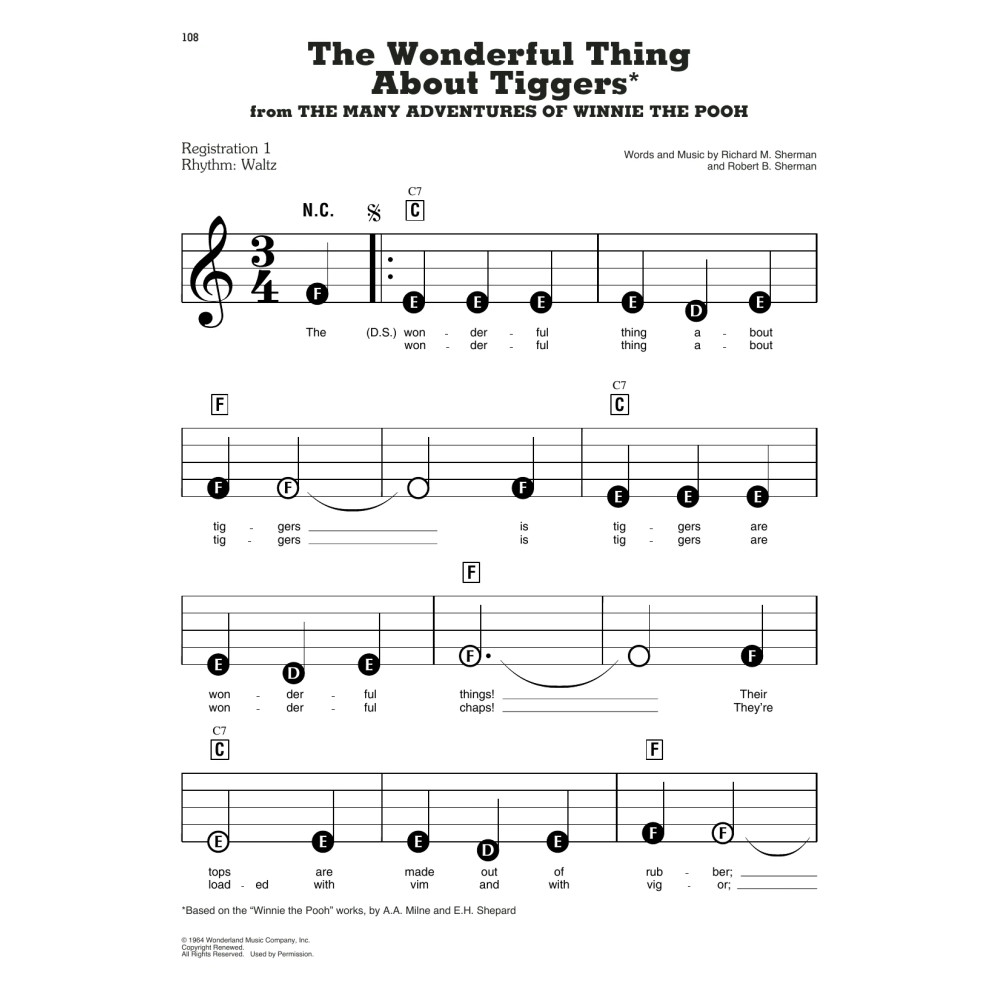 The Wonderful Thing About Tiggers (from The Many Adventures Of Winnie The Pooh)