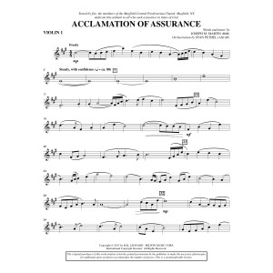 Acclamation of Assurance - Violin 1