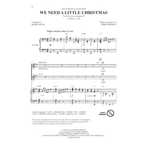 We Need A Little Christmas (from Mame) (arr. Mark Hayes)