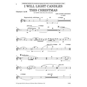 I Will Light Candles This Christmas (Full Orchestration) - Bb Clarinet 1