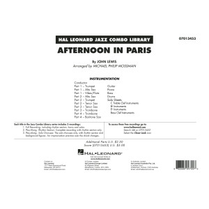 Afternoon in Paris (arr. Michael Philip Mossman) - Conductor Score (Full Score)
