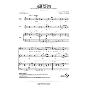 Never Too Late (from The Lion King 2019) (arr. Roger Emerson)