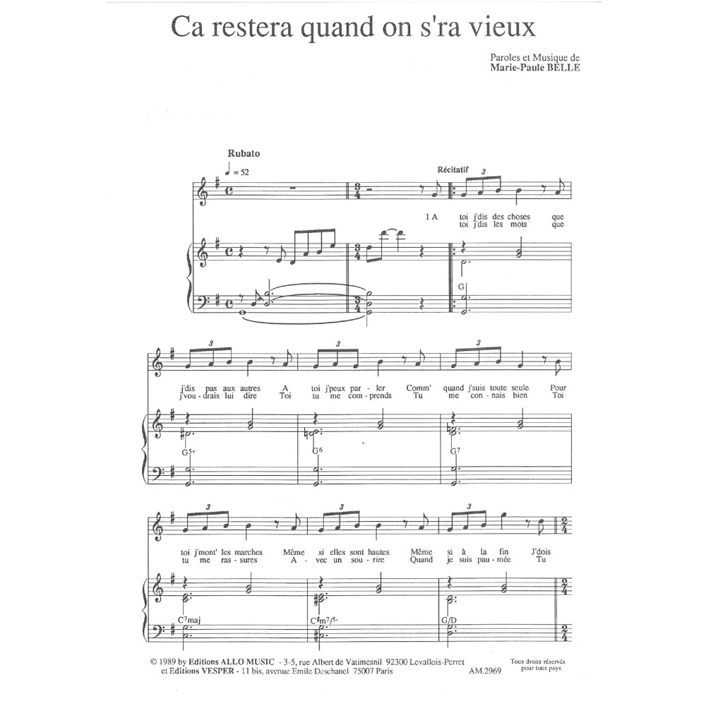 Ca Restera Quand On S'ra Vieux