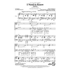 I Need To Know (Dimelo) (arr. Alan Billingsley)