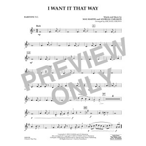 I Want It That Way (arr. Michael Brown) - Baritone T.C.