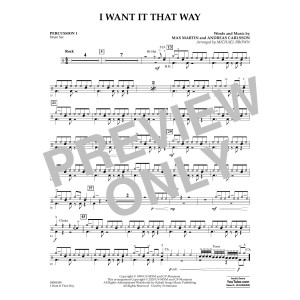 I Want It That Way (arr. Michael Brown) - Percussion 1