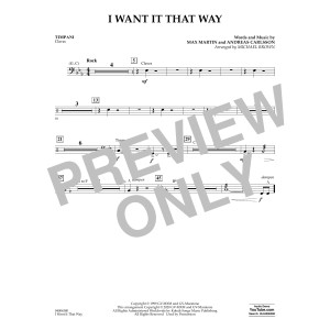 I Want It That Way (arr. Michael Brown) - Timpani