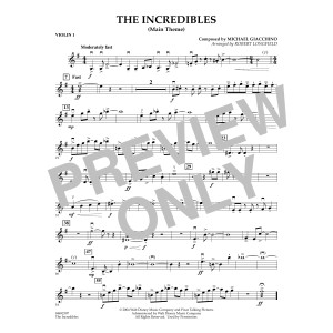 The Incredibles (Main Theme) (arr. Robert Longfield) - Violin 1