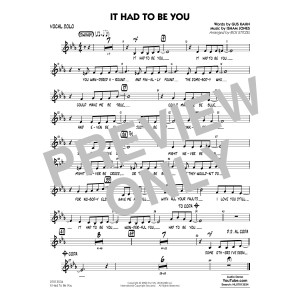 It Had to Be You (arr. Rick Stitzel) - Vocal Solo