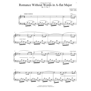 Romance Sans Paroles, Op. 17, No. 3 (Song Without Words)